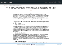 The Impact of Dry Eyes on Your Quality of Life - Herbert E. King