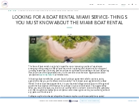 Looking for a boat rental Miami service- Things you must know about th