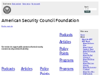  	American Security Council Foundation, Advancing Freedom And Security