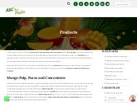 Mango pulp manufacturers in Krishnagri and Chittoor - ABC Fruits