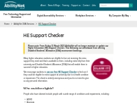 HE Support Checker | AbilityNet