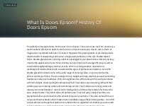 What Is Doors Epsom? History Of Doors Epsom