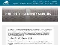 PERFORATED SECURITY SCREENS | Accurate Perforating
