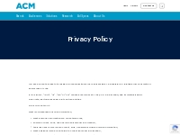 Privacy Policy | ACM Media