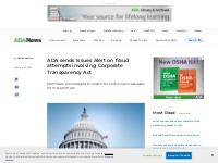 ADA sends Issues Alert on fraud attempts involving Corporate Transpare