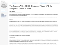 The Reasons Why ADHD Diagnosis Private Will Be Everyone's Desire In 20