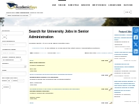 Search for Senior Administration University Jobs