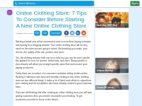 Online Clothing Store: 7 Tips To Consider Before Starting A New Online