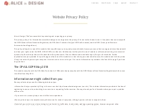 Privacy Policy for our Web Design Services - Alice in Design