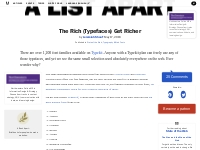 The Rich (Typefaces) Get Richer   A List Apart
