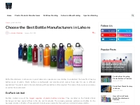Choose the Best Bottle Manufacturers in Lahore