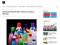 Choose the Best Plastic Factory in Lahore, Pakistan
