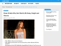 Eloise Webb s Bio, Net Worth, Birthday, Height and Parents
