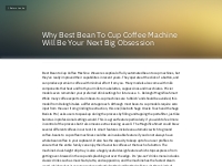 Why Best Bean To Cup Coffee Machine Will Be Your Next B...