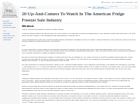 20 Up-And-Comers To Watch In The American Fridge Freezer Sale Industry