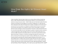 How Does the Hydro Jet Shower Head Work?