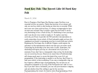 Ford Key Fob: The Secret Life Of Ford Key Fob   archersalmon7