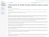 7 Easy Secrets To Totally You Into Asbestos Cancer Lawsuit