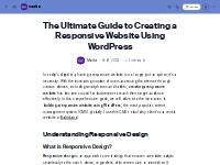 The Ultimate Guide to Creating a Responsive Website Using WordPress