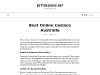 Best Online Casinos Australia   bettersedge.net