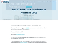 Top 10 B2B Data Providers in Australia 2023