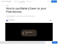 How to turn on Battery Saver on your Pixel phone or watch