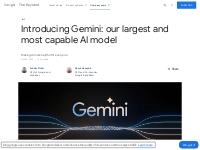 Introducing Gemini: Google’s most capable AI model yet