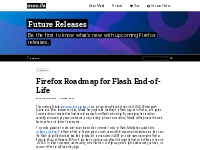 Firefox Roadmap for Flash End-of-Life - Future Releases