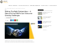 Striking The Right Partnerships — A Glance At How MSPs Can Overcome Gr