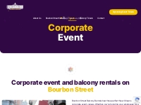 Corporate - Events | Bourbon Street Balcony Rentals - New Orleans