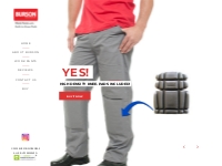Burson Work Wear   Work Pants with Built-in Knee Pads