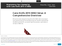 Maximizing Your Gameplay with Cane Knife 2015 in MM2