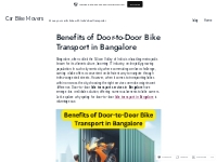 Benefits of Door-to-Door Bike Transport in Bangalore   Car Bike Movers