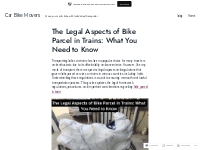 The Legal Aspects of Bike Parcel in Trains: What You Need to Know   Ca