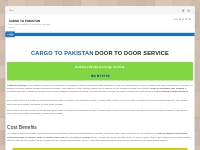 Cargo to Pakistan - Door to Door Services | Free Pickup