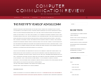 The First Fifty Years of ACM SIGCOMM   Computer Communication Review