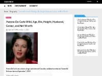 Yvonne De Carlo Wiki, Age, Bio, Height, Husband, Career, Salary