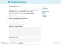 Incident Report   WordCamp Central