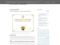 Certificate Templates: Presidential Award Certificate Template 2023