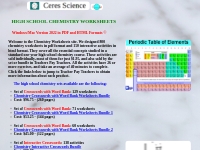 Chemistry worksheets and interactive activities