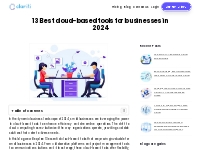 Top 13 Cloud-Based Tools for business in 2024 | Clariti App