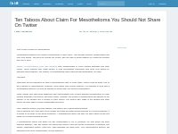 Ten Taboos About Claim For Mesothelioma You Should Not Share On Twitte