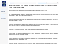 Post:Everything You Need to Know About YouTube Downloaders YouTube Dow