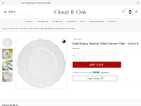 Bella Bianca Beaded White Dinner Plate – Set of 4 - Cloud   Oak