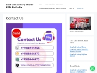 Contact Us - Coca Cola Lottery Winner 2024 List India