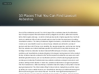 10 Places That You Can Find Lawsuit Asbestos