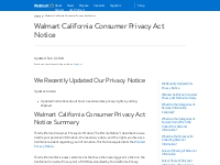 Walmart California Consumer Privacy Act Notice