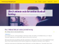 The 2-Minute Rule for online football betting