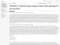 WINJOS !! Find Your Best Online Games With Amazing UI Ever in Here