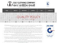 Quality policy  |  Cult Clothing